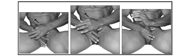 Jelqing de flexão lateral para auto-aumento do pênis